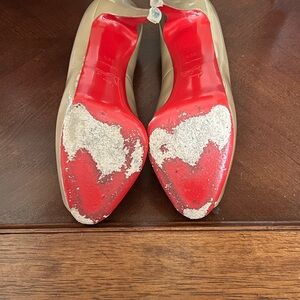 Christian Louboutin Beige Heels with Iconic Red Soles